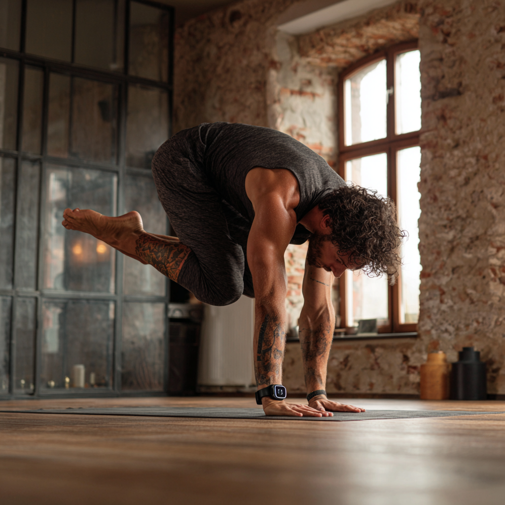 Klidný prostor pro jógu s pastelovými barvami